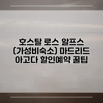 호스탈 로스 알프스 (가성비숙소) 마드리드 아고다 할인예약 꿀팁