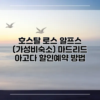 호스탈 로스 알프스 (가성비숙소) 마드리드 아고다 할인예약 방법