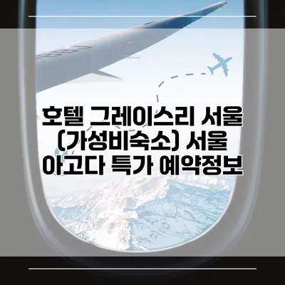 호텔 그레이스리 서울 (가성비숙소) 서울 아고다 특가 예약정보