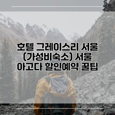 호텔 그레이스리 서울 (가성비숙소) 서울 아고다 할인예약 꿀팁