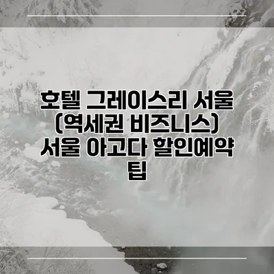 호텔 그레이스리 서울 (역세권 비즈니스) 서울 아고다 할인예약 팁