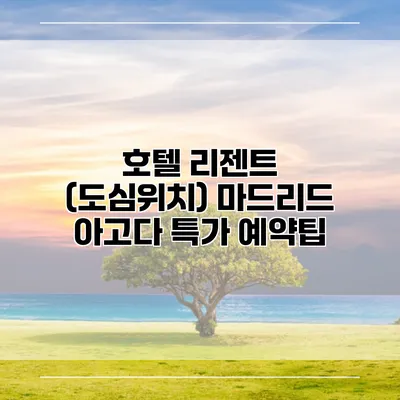 호텔 리젠트 (도심위치) 마드리드 아고다 특가 예약팁