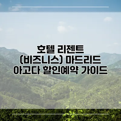 호텔 리젠트 (비즈니스) 마드리드 아고다 할인예약 가이드