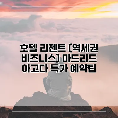 호텔 리젠트 (역세권 비즈니스) 마드리드 아고다 특가 예약팁
