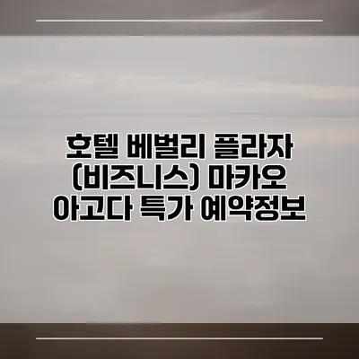 호텔 베벌리 플라자 (비즈니스) 마카오 아고다 특가 예약정보