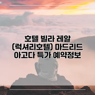 호텔 빌라 레알 (럭셔리호텔) 마드리드 아고다 특가 예약정보