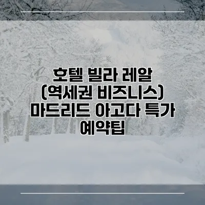 호텔 빌라 레알 (역세권 비즈니스) 마드리드 아고다 특가 예약팁