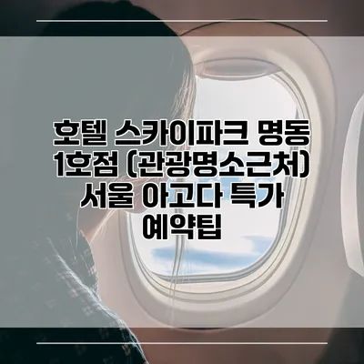 호텔 스카이파크 명동 1호점 (관광명소근처) 서울 아고다 특가 예약팁