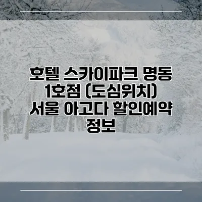 호텔 스카이파크 명동 1호점 (도심위치) 서울 아고다 할인예약 정보