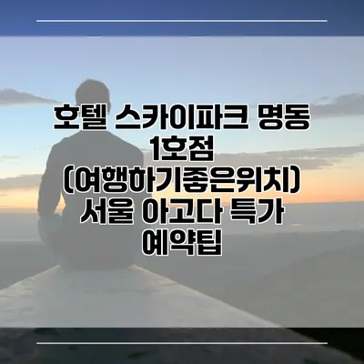 호텔 스카이파크 명동 1호점 (여행하기좋은위치) 서울 아고다 특가 예약팁