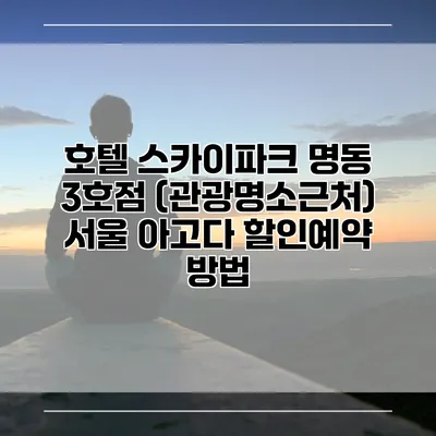 호텔 스카이파크 명동 3호점 (관광명소근처) 서울 아고다 할인예약 방법