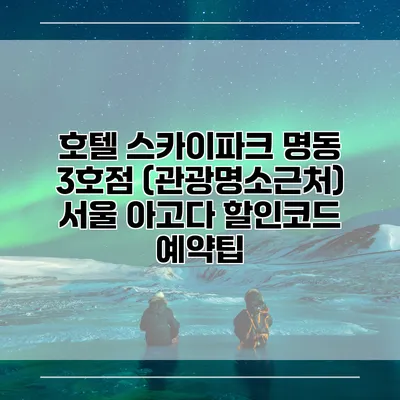 호텔 스카이파크 명동 3호점 (관광명소근처) 서울 아고다 할인코드 예약팁