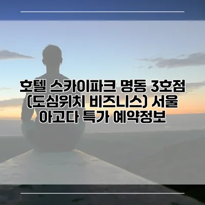 호텔 스카이파크 명동 3호점 (도심위치 비즈니스) 서울 아고다 특가 예약정보