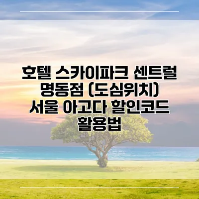 호텔 스카이파크 센트럴 명동점 (도심위치) 서울 아고다 할인코드 활용법