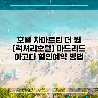 호텔 차마르틴 더 원 (럭셔리호텔) 마드리드 아고다 할인예약 방법