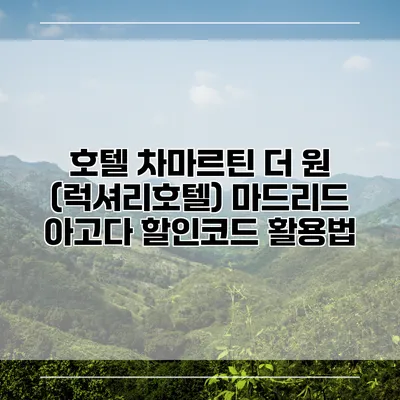 호텔 차마르틴 더 원 (럭셔리호텔) 마드리드 아고다 할인코드 활용법