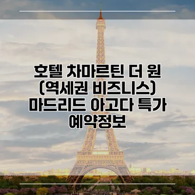 호텔 차마르틴 더 원 (역세권 비즈니스) 마드리드 아고다 특가 예약정보