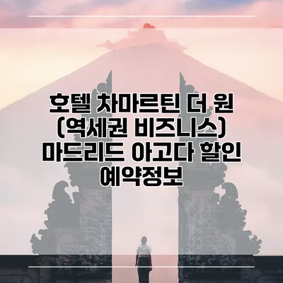 호텔 차마르틴 더 원 (역세권 비즈니스) 마드리드 아고다 할인 예약정보