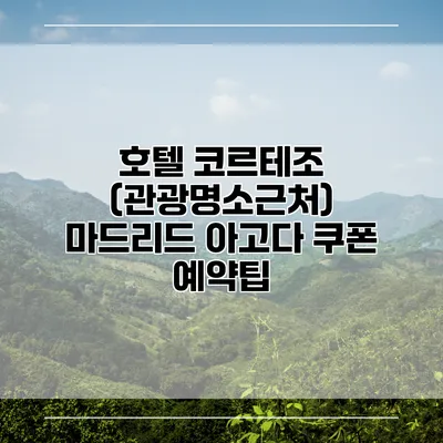 호텔 코르테조 (관광명소근처) 마드리드 아고다 쿠폰 예약팁