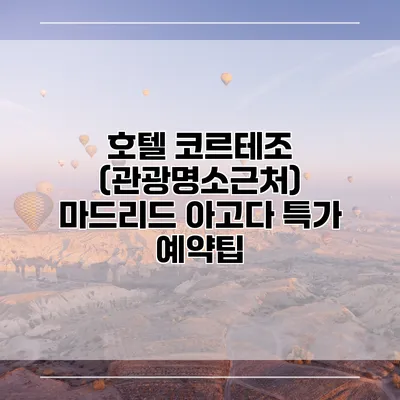 호텔 코르테조 (관광명소근처) 마드리드 아고다 특가 예약팁