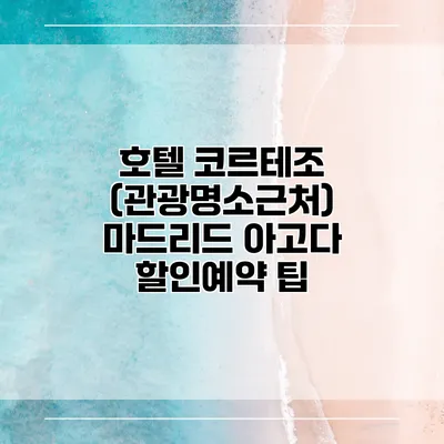 호텔 코르테조 (관광명소근처) 마드리드 아고다 할인예약 팁