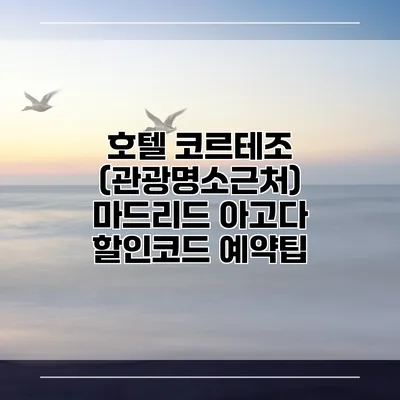 호텔 코르테조 (관광명소근처) 마드리드 아고다 할인코드 예약팁