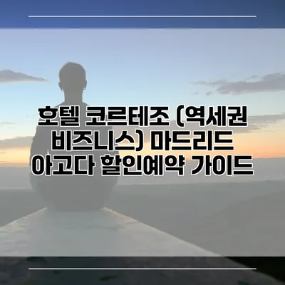 호텔 코르테조 (역세권 비즈니스) 마드리드 아고다 할인예약 가이드