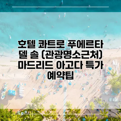 호텔 콰트로 푸에르타 델 솔 (관광명소근처) 마드리드 아고다 특가 예약팁