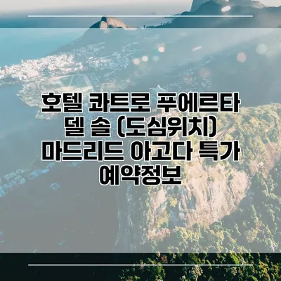 호텔 콰트로 푸에르타 델 솔 (도심위치) 마드리드 아고다 특가 예약정보