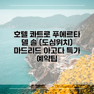 호텔 콰트로 푸에르타 델 솔 (도심위치) 마드리드 아고다 특가 예약팁