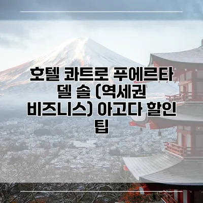 호텔 콰트로 푸에르타 델 솔 (역세권 비즈니스) 아고다 할인 팁