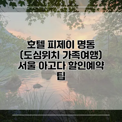 호텔 피제이 명동 (도심위치 가족여행) 서울 아고다 할인예약 팁